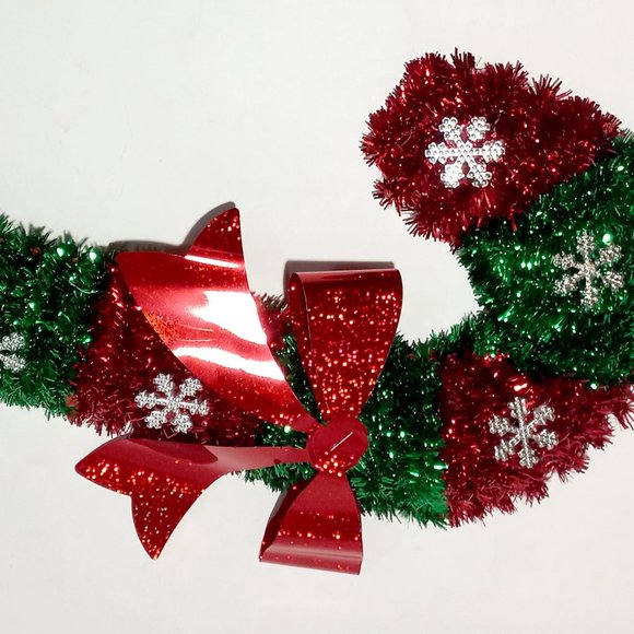 Christmas House Decor Christmas Candy Cane Wreath Hanger Tinsel Wall Hanging Dec - Picture 8 of 8